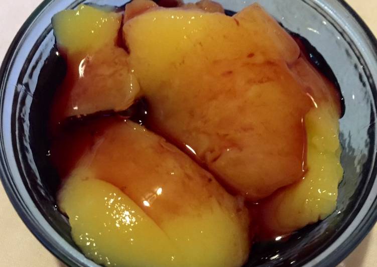 Postre de naranja con almíbar de vino tinto 🥰