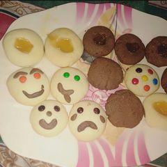 A picture of Emoji jam cookies.