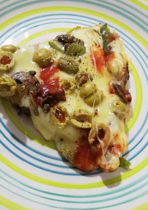 Una foto de Pizza de Harina de garbanzos al sartén
