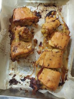 Una foto de Jibia rellena al horno