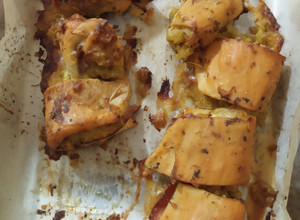 Una foto de Jibia rellena al horno