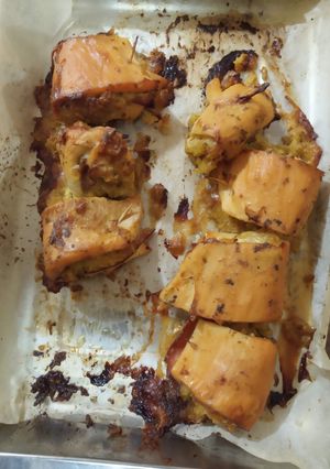 Una foto de Jibia rellena al horno