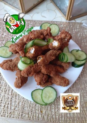A picture of Spicy chicken strips.