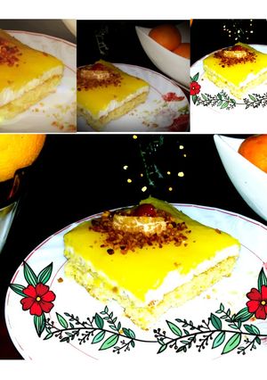 Une photo de Gâteau l'orange et à la crème à l'orange