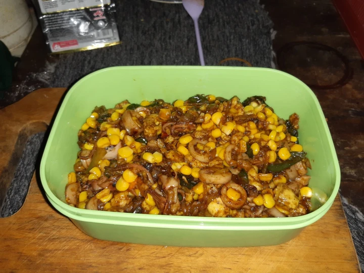 Cara Gampang Membuat Resep  Tumis Cumi Asin Jagung Manis yang Lezat Sekali, Enak