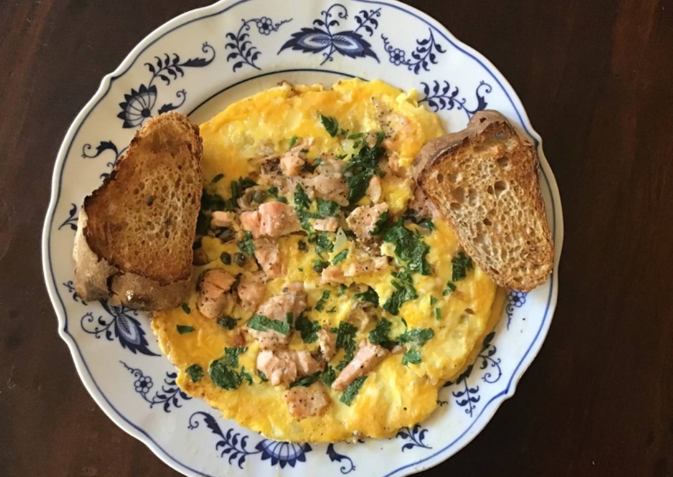 California Farm Salmon Capers Omelette