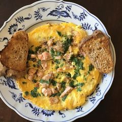 A picture of California Farm Salmon Capers Omelette.