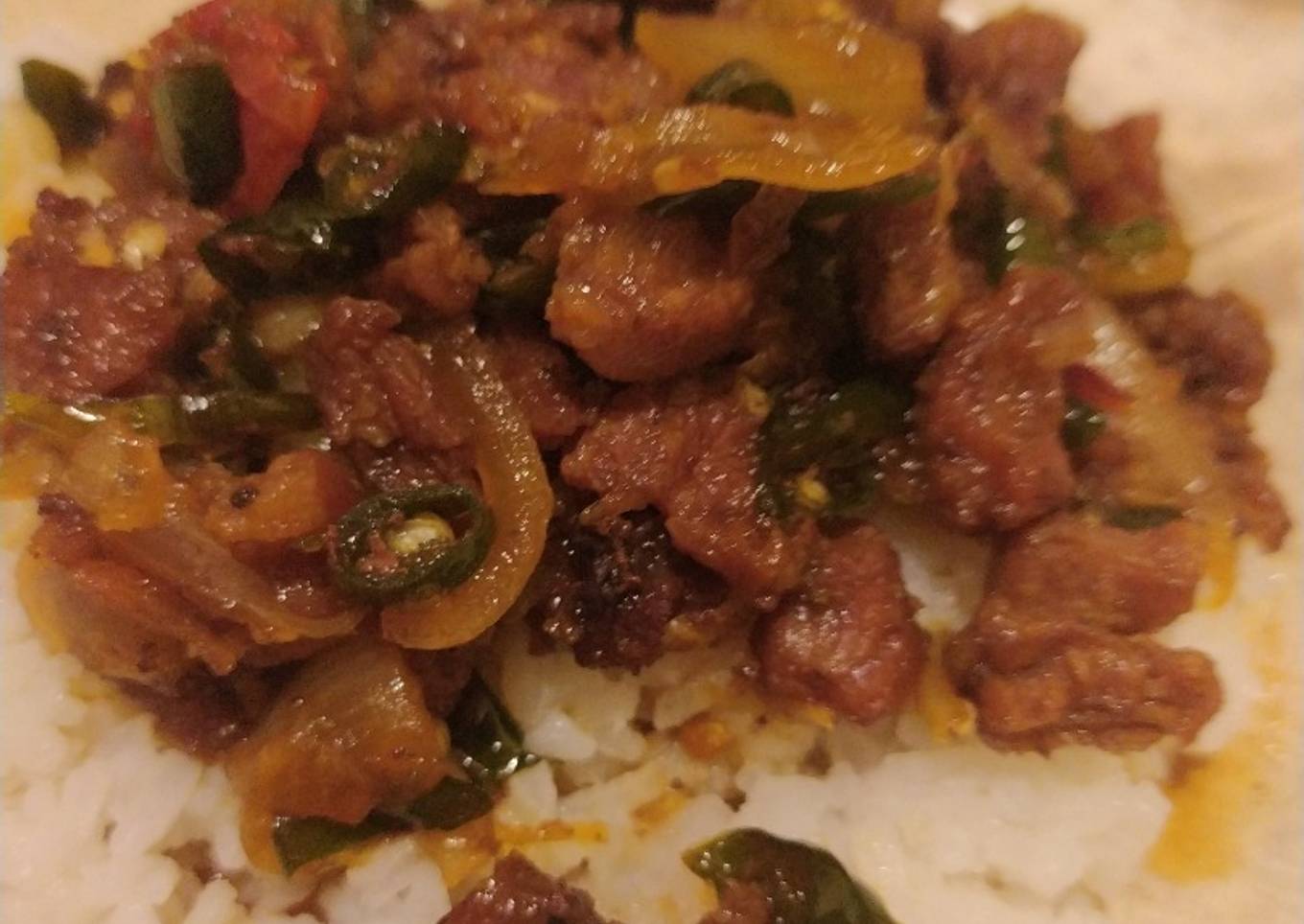 Oseng sapi cabai hijau
