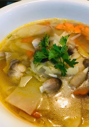 Hình của món Canh măng tươi nấu nấm.