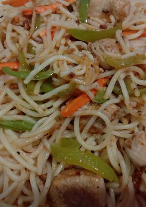 A picture of Chicken speghhti.