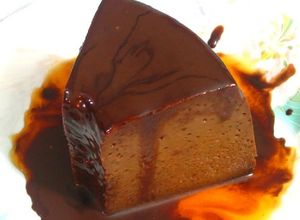 Una foto de Flan de chocolate