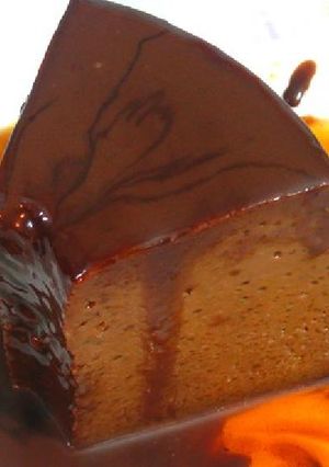 Una foto de Flan de chocolate
