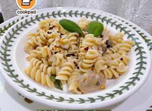 Gambar 👩‍🍳Spiral Carbonara Mushroom