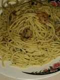 Spaguetti con camarones y ajo