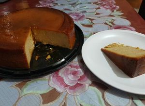 Una foto de Flan de migas