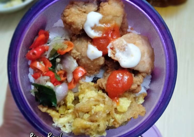 Resep 70.Rice Bowl (Ayam sambal matah,telor orek), Bisa Manjain Lidah