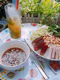 Vietnamese Noodle Bowl with Egg Rolls (Bún chả giò)