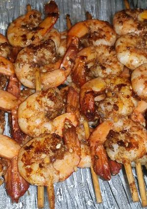 Une photo de Brochettes de crevettes