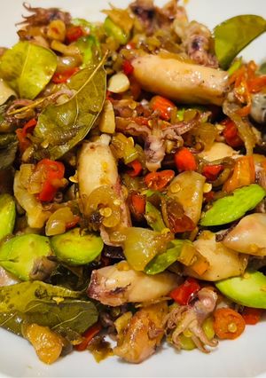 Foto resep Cumi asin oseng pete pedas