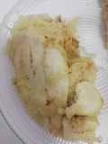 Merluza encebollada al vino