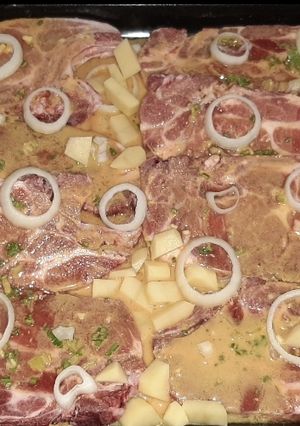 Une photo de Côte de porc "Miel & Gingembre"