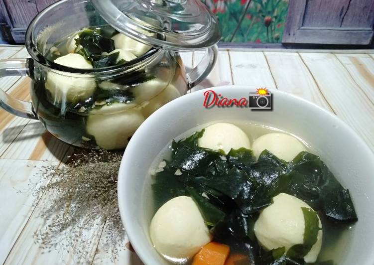 Resep Sup rumput laut+baso ikan, Bisa Manjain Lidah