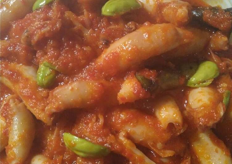 Cara mudah meracik Cumi tawar Pete balado, Anti Gagal