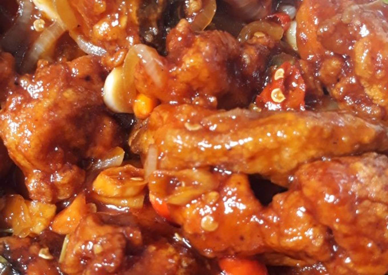 Ayam goreng saus madu