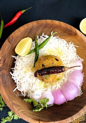 A picture of Masoor Dal Bhorta /Bharta (Mashed Red Lentils - Bengali / Bangladeshi style).