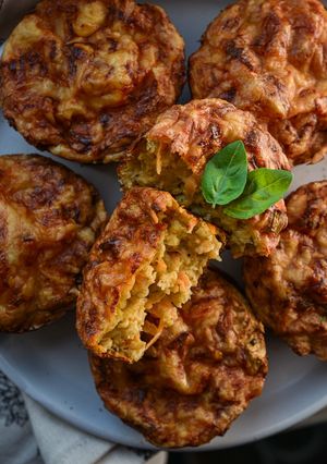A picture of Cheese & Onion Oat 'Muffins'.