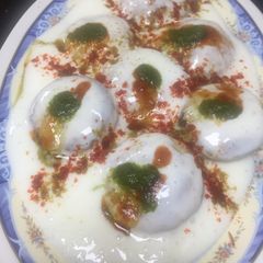 A picture of Dahi Vada with a twist.