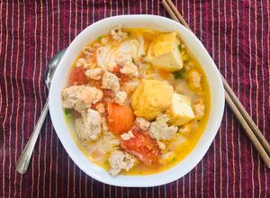 Hình của món Bún riêu tôm.