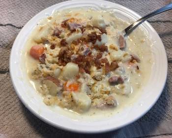 New Recipe Potato Soup made with ham and cheese Delicious Nutritious