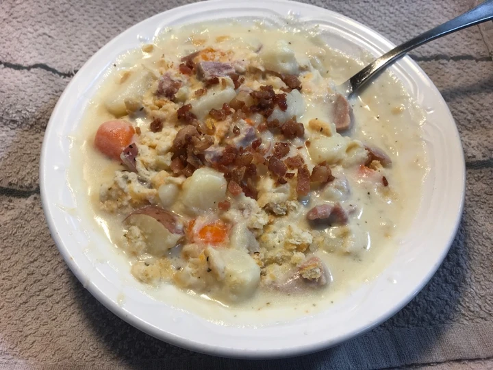 Easy Steps to Make Recipes Potato Soup (made with ham and cheese) the Perfect Tasty.