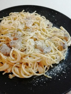Una foto de Spaghetti cremoso con setas (rápido y fácil)