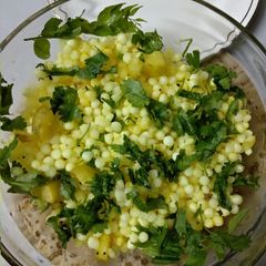 A picture of Sabudana khichdi in microwave.