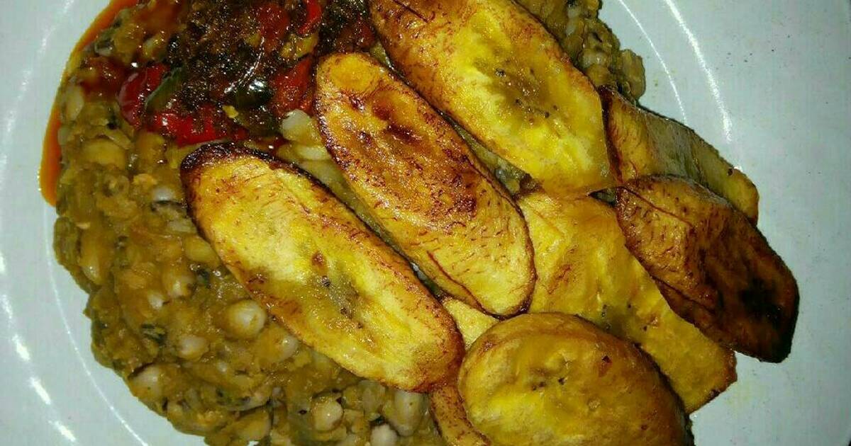 Beans and fried plantain Recipe by Taribest Foods Cookpad