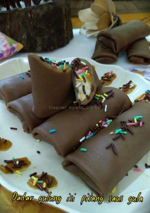 Foto resep Dadar Gulung Isi Pisang Saus Gula