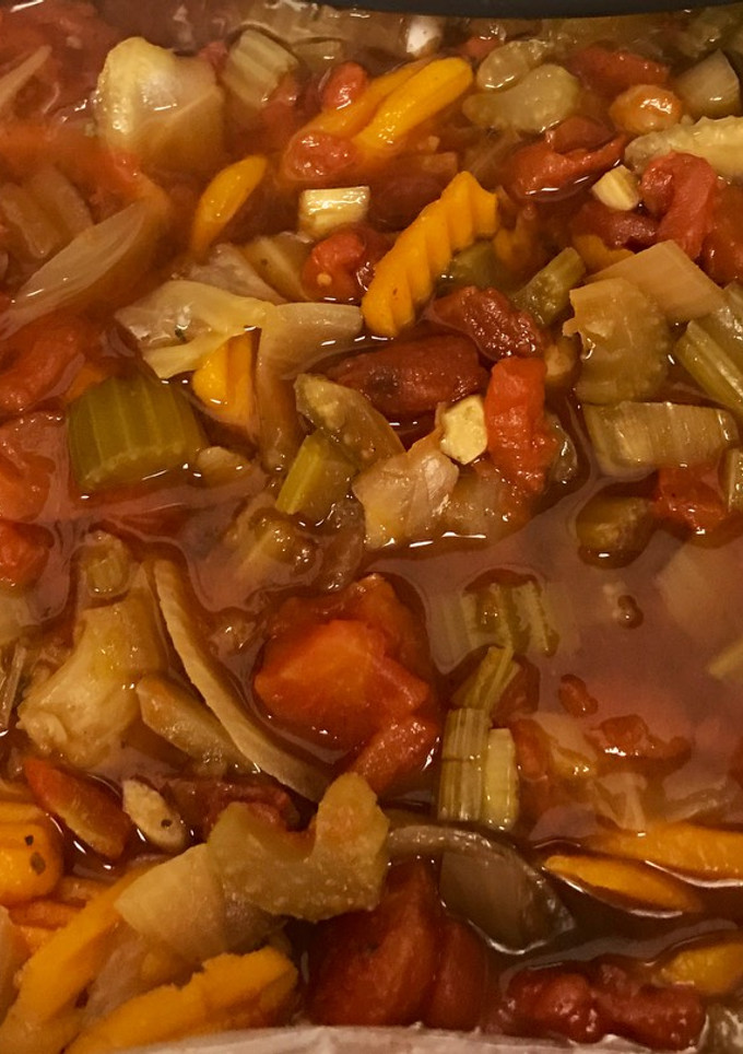 A picture of Cabbage Soup in Crockpot.
