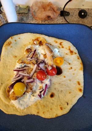 A picture of Oven Baked Chicken Gyros.