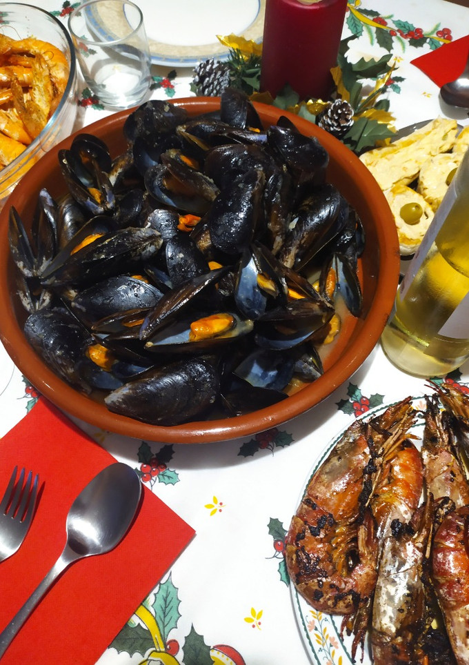 Una foto de Mejillones al vapor