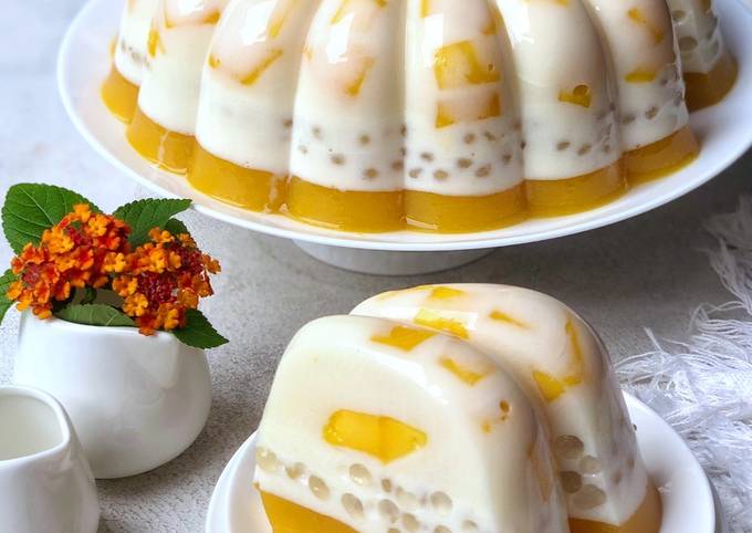 Pudding Mango Sago foto resep utama