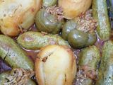 محشي كوسة وبطاطا وفلفل رومي