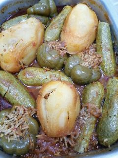 صورة لوصفة محشي كوسة وبطاطا وفلفل رومي