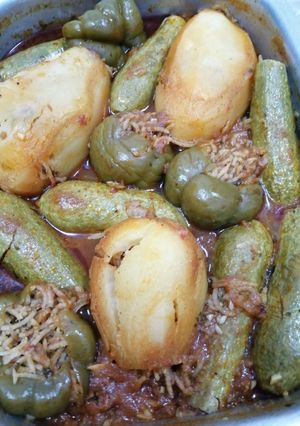 صورة لوصفة محشي كوسة وبطاطا وفلفل رومي