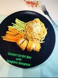 284. Chicken Cordon Bleu With Spaghetti Bolognese