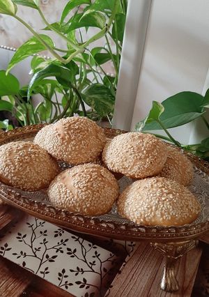 عکسی از دستور کلوچه کنجدی 😋😋