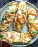 Pizza bánh mì, ăn vặt bà bầu