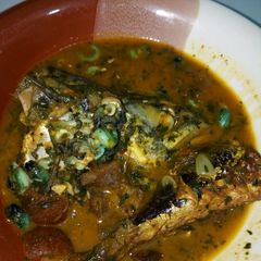 A picture of Fresh Ice Fish Bitterleaf Soup.