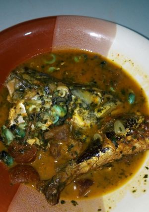 A picture of Fresh Ice Fish Bitterleaf Soup.